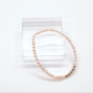 Handmade Blush and Gold Beaded Bracelet
